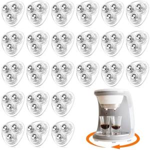 Honoson 24 Pcs Self Adhesive Caster Wheels Appliance Rollers Appliance Sliders for Kitchen 360° Swivel Universal Wheel Mini Small Kitchen (Clear with 3 Steel Ball Style)