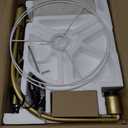 Upgraded Dimmable Gold Floor Lamp, 1200 Lumens LED Bulb Included, Arc Floor Lamps for Living Room Modern Standing Lamp with Linen Shade, Tall Lamp for Living Room Bedroom Office Reading Room Nursery