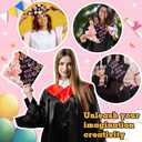 Feifeiya 36 Pcs DIY 2026 Graduation Cap Decorations Accessory Kit Include Faux Flower Heads Graduation Quotes Glitter Stickers 3D Butterfly for Grad Cap Topper DIY Gift(Pink,Inspirational)