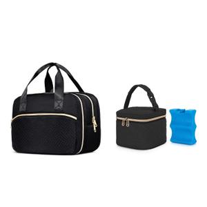 Fasrom Wearable Breast Pump Bag with Cooler Bundle with Baby Bottle Cooler Bag with Ice Pack Fits 4 Baby Bottles up to 5 Ounce