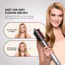 Shark FlexFusion Hair Dryer with Fusion Hair Brush, Ceramic Air Styler with Auto-Wrap Hair Curlers & Concentrator, Ceramic Plates, Metallic Mist HD641