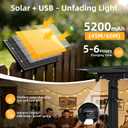 150FT Solar Lights Outdoor Waterproof: G40 45M Shatterproof Bulbs Patio Lights - Solar Powered Remote Control 3 Light Modes Dimmable Solar Light - Camping Backyard Garden Deck Outside Yard