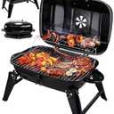 Grill Trade Portable Charcoal Grill - Mini BBQ Grill - Small Table Top Charcoal Grill for Camping, Outdoor Cooking - Foldable Camping Grill for Picnics, Tailgating and Backyard Grilling