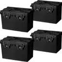 Sheffield 12764 XL Storage Bins With Lids, 4-Pack Stackable Storage Bins, Made in USA, Lockable and Water-Resistant Containers with Lids, Plastic Containers for Home, Classroom, and Dorm