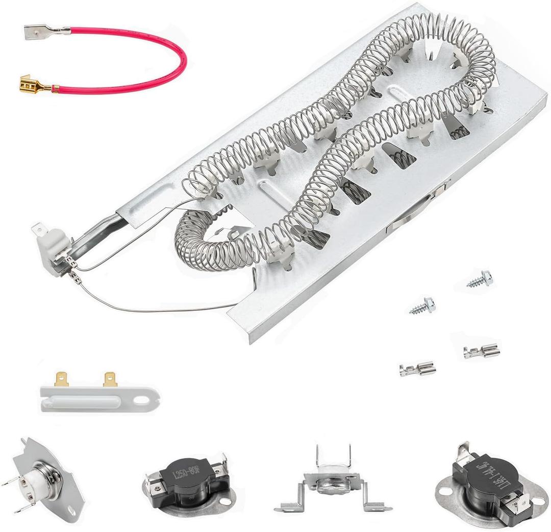 Dryer Heating Element Kit for Whirl-pool Cabrio Duet Model WED5620HW1,WED5600XW0,WED5100HW1,WED8000DW4,WED8500DC4,WED5500XW0,WED5100HC1,GEW9200LW1,WED5800BW0,GEW9250PW0,WED5600XW1 Replacement