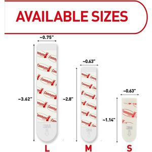 Command Damage Free Hanging Strips for Large Wall Hooks, Removable Adhesive, No Tools, 6 White Strips