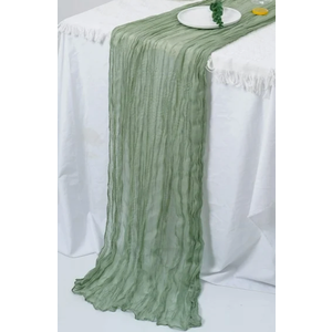 3 Pack Pleated Gauze Table Flag, Elegant Rural Wedding Party Table Decoration, Festival Banquet Tablecloth, Lightweight Reusable Table Cover, 38"