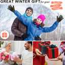 MIG4U Mens Warm Winter Wool Gloves Knit, Thermal Insulated Fleece Lined Glove with Leather Palm (Gray)