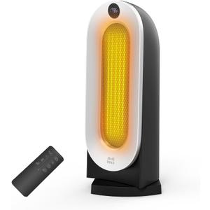 Minthouz Space Heater, 1500W Electric Portable Heaters for Indoor Use with Thermostat, Fast Heating, 70 Oscillating, 3 Heat Settings, Carry Handle, 12H Timer Ceramic Heat for Office, Bedroom, Home