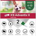 K9 Advantix II Small Dog Vet-Recommended Flea, Tick & Mosquito Treatment & Prevention | Dogs 4-10 lbs. | 2-Mo Supply