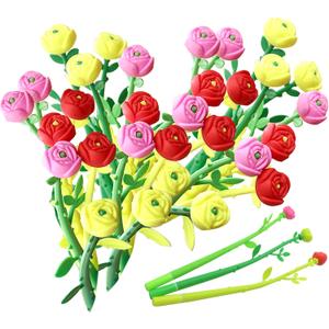 YYaaloa 30pcs Flower Pens Rose Shaped Gel Ink Pens 0.5 mm Black Ink for Child, Women, Coworkers Kids Office School Home Gifts Party Supplies (Rose shaped 30pcs)