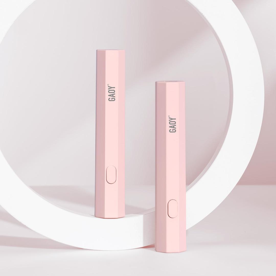 GAOY Handheld UV Light for Gel Nails, Mini Nail Lamp, Portable Cordless Rechargeable, Fast Curing, Octagon Pink