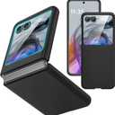 Ruky for Motorola Razr 2024/2025 Case [Not fit Ultra or Plus], with Built-in Screen Protector, Support Wireless Charging Slim Razr 2024 Case, Hard Ultra-Thin Phone Case for Moto Razr 2025,Black