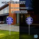 Protected By Home Security System Signs, 1028" Reflective Aluminum Warning Sign for Outside, Police Dispatch Connected with Stake, Set of 2