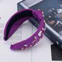 Purple Music Headband, Music Gem Knotted Headband Guitar Red Lips Butterfly Rhinestone Hairband Fashion Hair Accessories for Women Singer Fans Gift