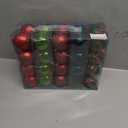 40PCS 2.36" Christmas Balls Ornaments, Plastic Christmas Tree Ornaments, Holiday Baubles, Hanging Decorations for Xmas Trees Holiday Party, Red Green Baubles