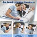 SAHEYER Side Sleeper Pillow with Arm Holes, 2 in 1 Shoulder Relief System for Rotator Cuff Pain, Memory Foam Pillow for Adults with 3 Arm Place Hole, Dark Black