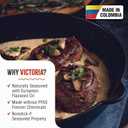 Victoria 12-Inch Cast Iron Skillet, Pre-Seasoned Cast-Iron Frying Pan with Long Handle, Made in Colombia