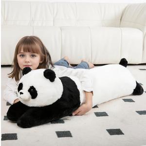 MMguai 40'' Giant Panda Stuffed Animal, Large Stuffed Panda Long Body Pillow Plush Toy, Big Soft Toy Panda Jumbo Fluffy Bear Plushies Gift for Kids Boys Girls, Birthday
