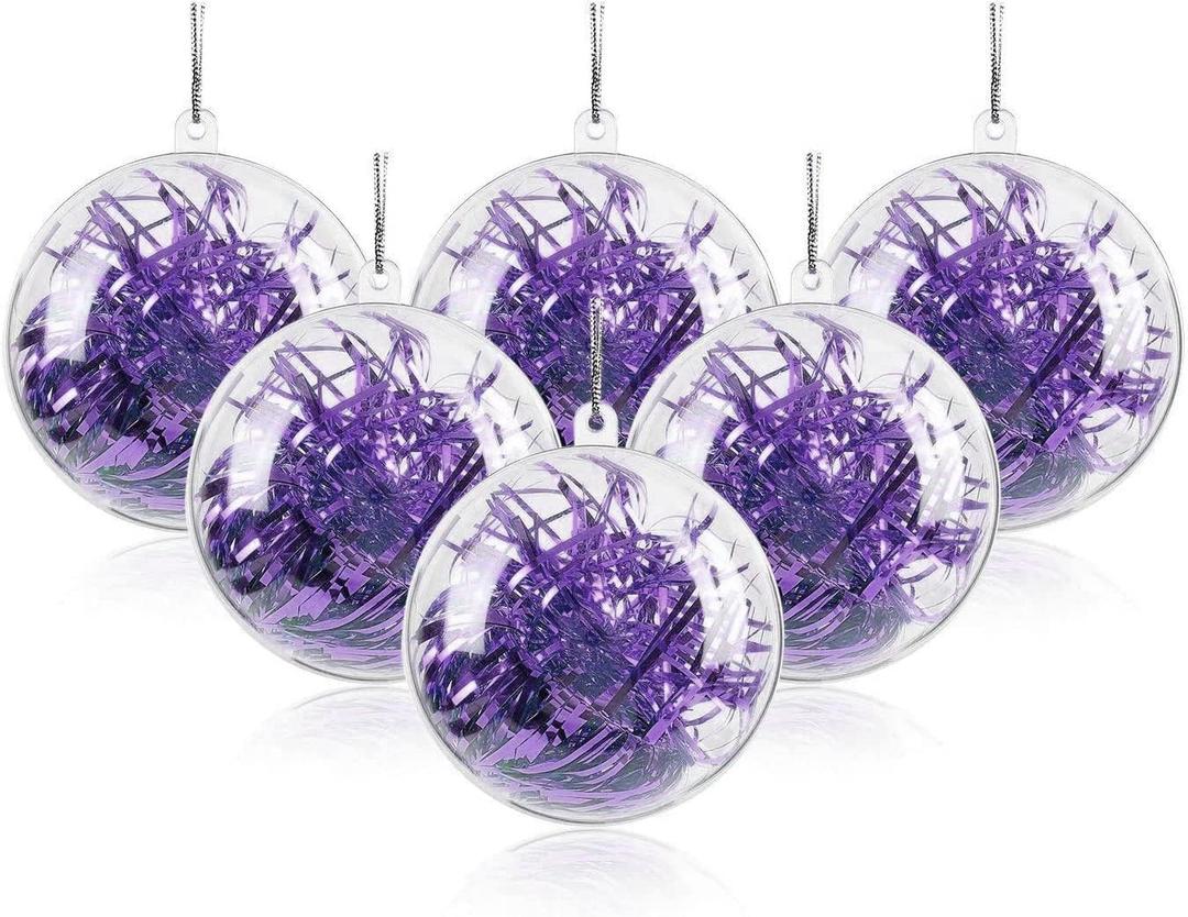 Uten 20Pcs Clear Plastic Fillable Ornament, Christmas Decorations Tree Ball, DIY Craft Ball, for Christmas Eve, New Years, Wedding Party Home Decor Bath Bomb(1.96"/50mm)