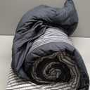 Litanika Full Size Comforter Sets Black White Grey - 3 Pieces Lightweight Bedding Set, All Season Down Alternative Comforter (1 Comforter, 2 Pillowcases)