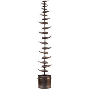 Alpine Corporation MCC390L-SL Indoor Outdoor Multitiered Metal Floor Water Fountain Ideal for Yard, Garden, and Patio, 70" Tall, Silver