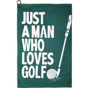 2 x Funny Golf Towel for Men-Premium Microfiber Golf Towel with Clip Holder-23.6"x15.7" Large Golf Ball Cleaning Towel, Club Bag Accessories & Fathers Day Birthday Funny Golf Stuff for Men, Green/White