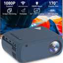 Mini Projector, iTJQ Portable Projector 1080P Supported for Indoor Outdoor Movies, Phone Projector Compatible with iOS/ Android, Laptop, TV Stick/ PS5, USB/HDMI/Type-C