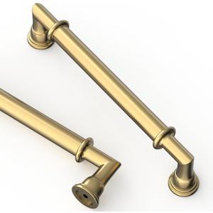 Asidrama 10 Pack 5 Inch(128mm) Champagne Bronze Kitchen Cabinet Handles, Champagne Cabinet Pulls Kitchen Cabinet Hardware for Cupboard Drawer