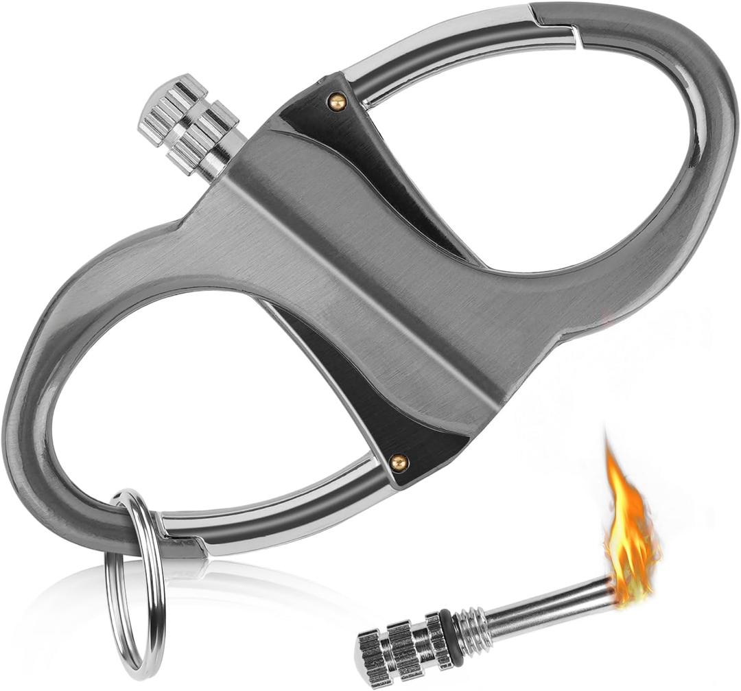 Keychain Lighter, Permanent Match, Permanent Match Keychains, Reusable Fire Starter Key Ring, Hidden Forever Lighter Keychain, For Outdoor Survival Gift for Men, Mini Waterproof Lighters