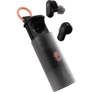 Skullcandy Dime Evo Wireless Earbuds, Bluetooth Headphones, Noise Isolating Fit, Up to 36 Hours Battery, Microphone for iPhone Android, Easy Carry with Clip-Anywhere Case - True Black