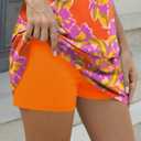 TCOT Pajamas for Women Set Summer Fashion Short Sleeve Crewneck Tops with Skirt Sets Pajama Casual Loungewear (Small, A Orange Purple Floral)