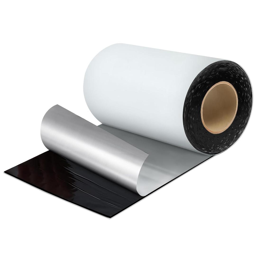 BXI Fluorocarbon Film Asphalt Waterproof Tape, 12 Inches X 32 Feet, Weatherproof Sealing Membrane, Self-Adhesive SBS Modified Bitumen Flashing Sealant Patch, Seam Leak for Roof Window Driveway Repair