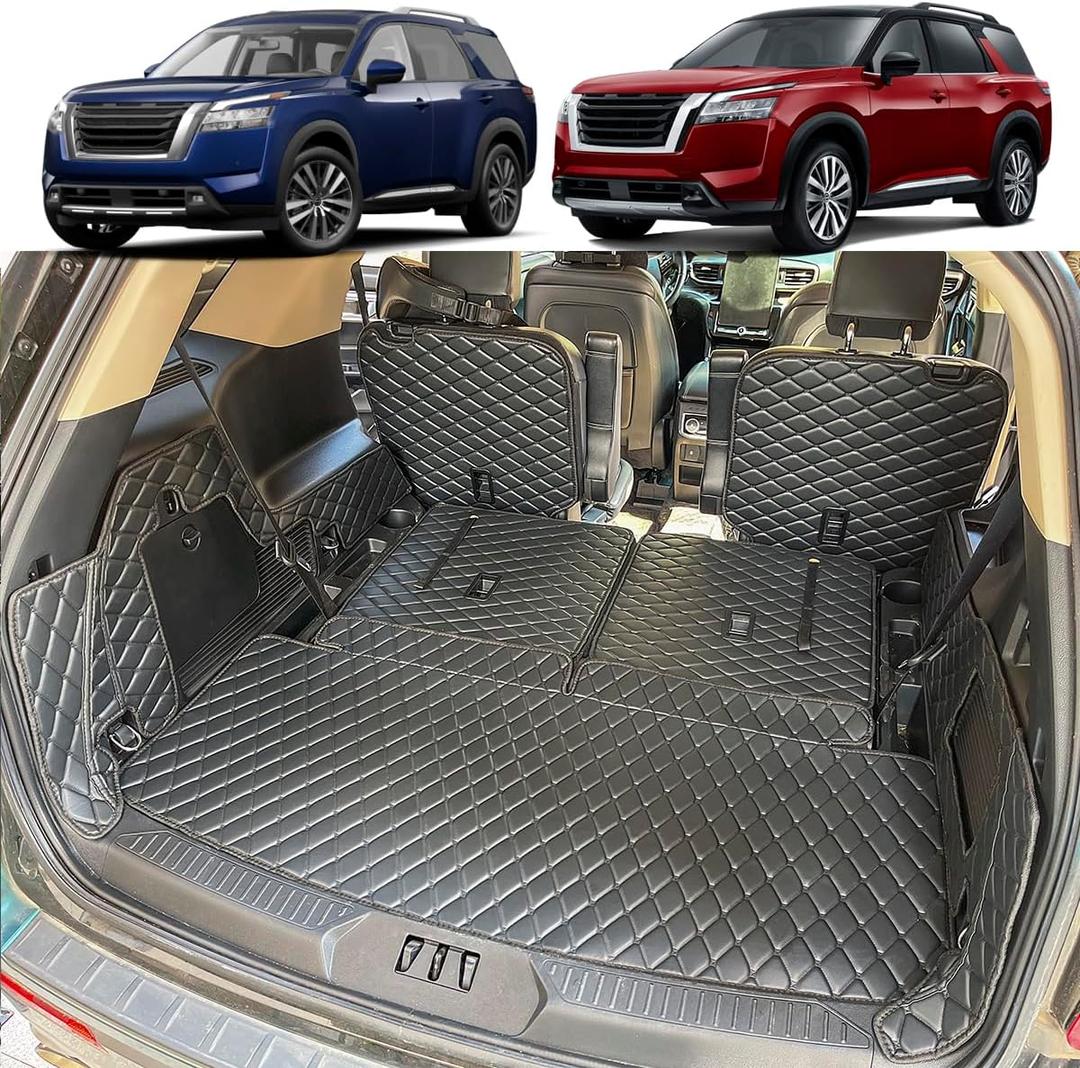 Cargo Mat Compatible with Nissan Pathfinder 2022-2025 Trunk Mat (and Rear Left and Right Side Panels) Cargo Liners Pathfinder