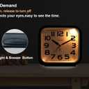 Tinload 5.5" Large Analog Alarm Clock Silent Non Ticking, Gentle Wake, Beep Sounds, Increasing Volume, Battery Operated Snooze and Manual Light, Easy Set, Black (Best for Elder)