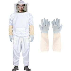 Bee Suits Bee keeper Suit for Men Women Sting Proof Beekeeper with Glove &Ventilated Hood Bee Keeping Starter kit & Beekeeping Supplies (Adult-XL)