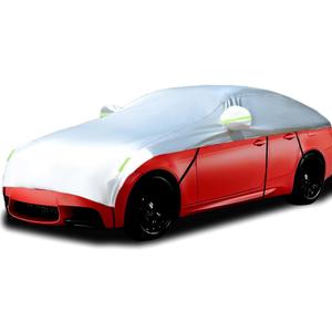 Half Car Cover Car Cover for Sunshade Half Car Body Cover Snow Cover Waterproof Universal Silver with Cotton (Sedan)