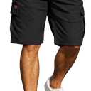 COOFANDY Men's Casual Cargo Shorts 10" Drawstring Elastic Waist Shorts Summer Cotton Chino Work Shorts with 6 Pockets, 3XL