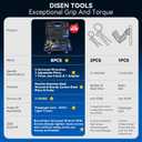 DISEN Oil Filter Wrench Set, 8PCS Oil Filter Swivel Wrench Set 2-3/4" to 5-1/4", 9" & 12" Adjustable Oil Filter Pliers,Universal 3-Jaw Removal Tool with 1/2" to 3/8" Adapter, Organized in Storage Case