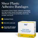 Dynarex Sheer Plastic Adhesive Bandages Water-Resistant and Sterile Non-Stick Pad First Aid Covers Minor Cuts Scratches - 2" x 3", Case of 24 Boxes, 100 per Box