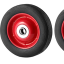 3 Pack 6 x 1.2 Inch Solid Rubber Flat Free Tire, Hand Truck Wheel with Ball Bearing and 5/8 Inch Axle Diameter, Solid Rubber Wheel, 350 lbs Capacity