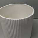 Amazon Basics Fluted Round Ceramic Planter, 8-inch, White