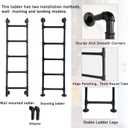 Wall/Floor-Mounted Ladders for Home, Basement Window Well Egress Exit Ladder, Metal Step Ladder for RV Attic Bunk Bed, Loft Steps for Dorm Beds, 2 Steps Ladder for Attic Stairs (Black, 2 Steps)