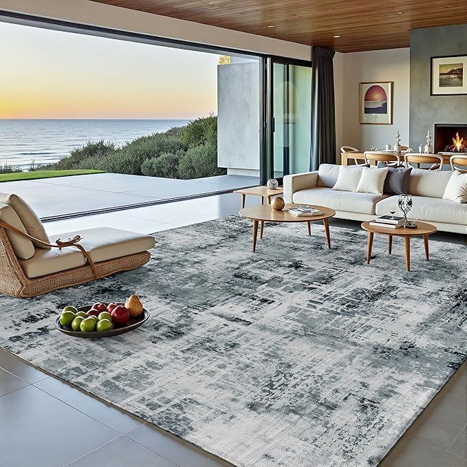 Nayoroom Modern Abstract Area Rug, Soft Machine Washable 8x10 Rug, Non-Slip, Non-Shedding, Durable and Easy-Care, Perfect for Living Room, Bedroom, Dining Room.