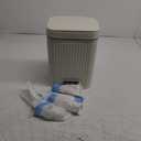 rejomiik Small Bathroom Trash Can with Lid 2.1 Gallon Soft Close Step Slim Garbage Can Waste Bin for Office, Bedroom, Kitchen, Cream