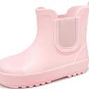 Motasha Rainboots Boots Girls Waterproof Toddler Rain Boots For Kids Pink Little Girls' Rain Boot Chelsea Ankle Rubber 6 Year Old Lightweight Outdoor Hiking Farm Muddy Park (Pink, 11 Little Kid)