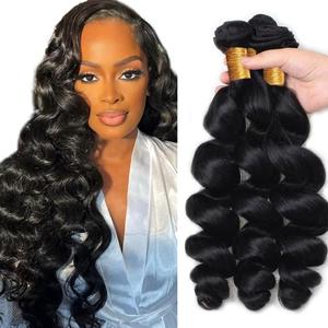 Loose Deep Wave Bundles 1B Loose Wave Bundles Human Hair Body Wave Bundle 18 20 22 inch Natural Black Body Wave Bundle
