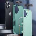 2 x Temdan Designed for iPhone 16 Case Magnetic,[Compatible with Magsafe][Military Grade Drop Protection] Dropproof Heavy Duty Tough Rugged Shockproof Phone Case for iPhone 16 (6.1")-Light Green