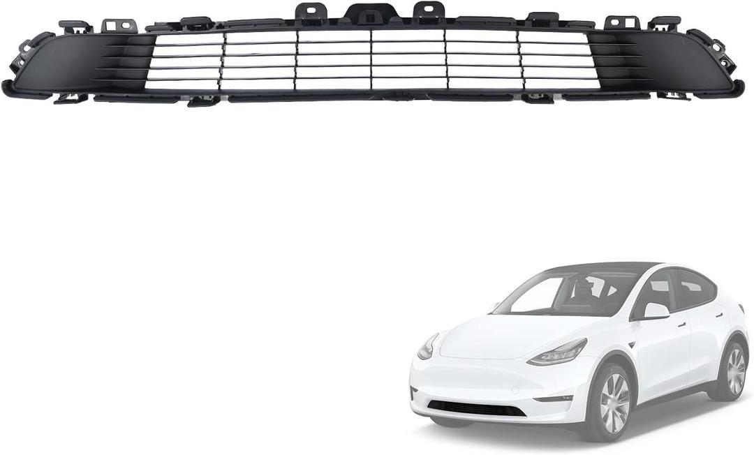Front Bumper Lower Grille Compatible with Tesla Model Y 2020 2021 2022 2023 2024 Front Bumper Lower Grill Insert Trim Panel Black Replaces 1493759-00-A 149375900A