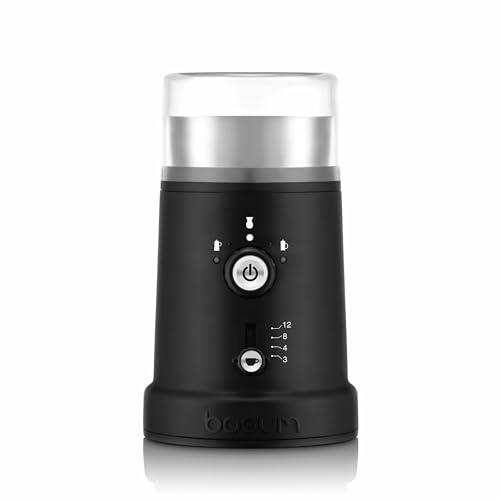 Bodum Bistro Electric Coffee Blade Grinder, Adjustable, 5 Grind Settings, 3 Ounces, Black